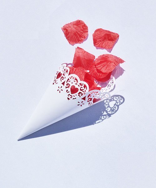 cone pour petales de fleurs mariage