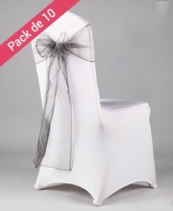 Noeuds de Chaises Mariage Gris Argent