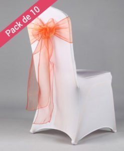 Noeuds de Chaises Orange Mariage