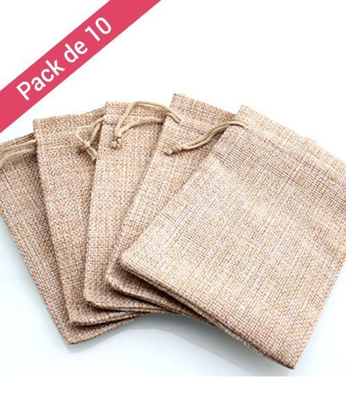 Sachets en Jute Pour Mariage, Différents coloris - Pack de 10 sacs