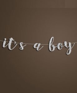 Banniere Lettres Argent It's a boy Baby Shower Garcon