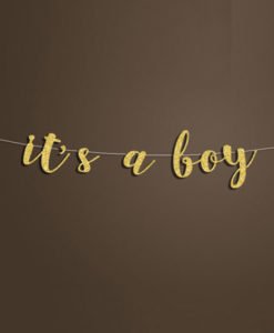 Banniere Lettres Or It's a boy Baby Shower Garcon