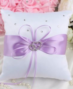 Coussin Porte Alliance Mariage Rose