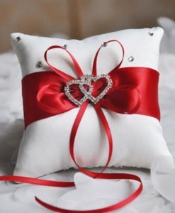 Coussin Rouge Porte Alliance Mariage