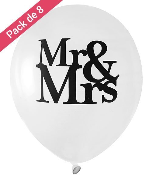 Ballons Blancs Mariage Mr & Mrs
