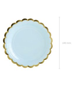 Assiettes Bleues et Or 18cm