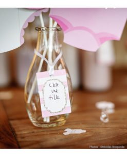 Etiquette Baby Shower Fille