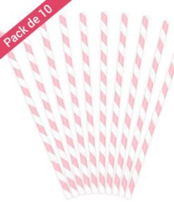Pack 10 Pailles Roses