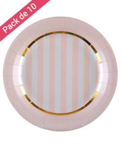Assiettes Roses Or Blanches - Collection Chou