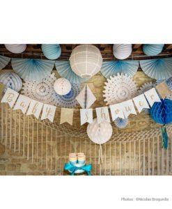 Gurilande Babyshower bleu et argent