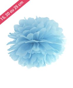 Pompon Papier Bleu Clair