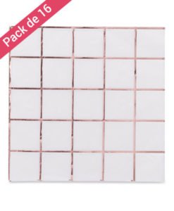 Serviettes Papier Blanches et Rose Gold