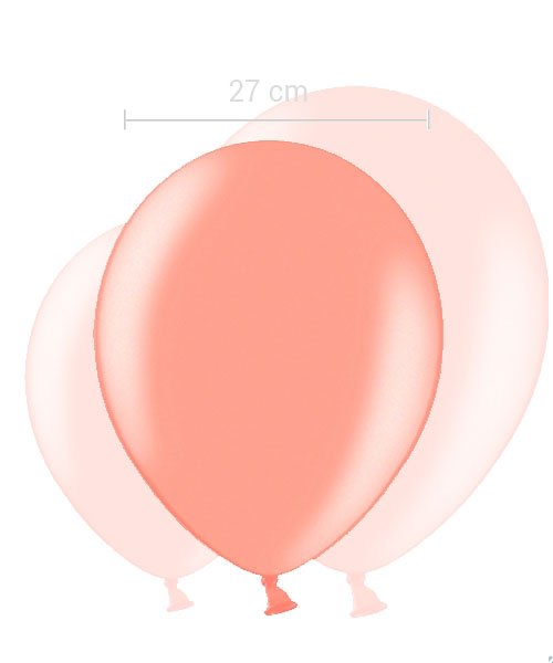 50 BALLONS LATEX MÉTALLISÉS BIO 30CM ROSE GOLD