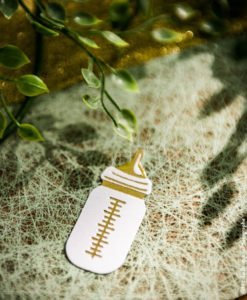 Confettis Babyshower blanc et or