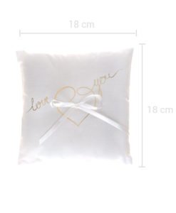 Coussin Love You Blanc et Or