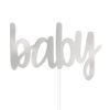Pic Topper Cake Baby Argent