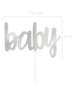 Pic Topper Cake Baby Argent