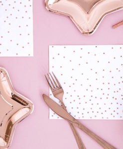 Serviettes Blanches Rose Gold