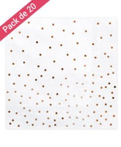 Serviettes Blanches Rose Gold