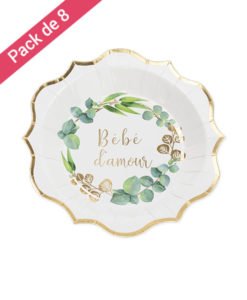 Assiettes Baby Shower Bébé d'amour