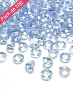 100 Confettis Diamants Bleus