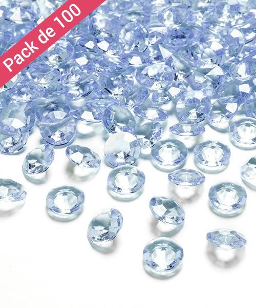 100 Confettis Diamants Bleus