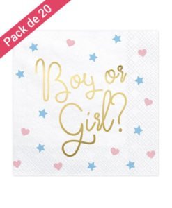 Serviettes Papier Blanches Boy or Girl