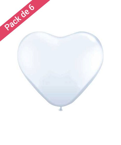 Ballon Blanc en forme de Coeur