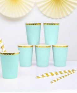 Gobelets en Carton Green Mint et Or