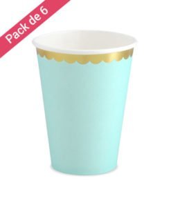 Gobelets en Carton Green Mint et Or