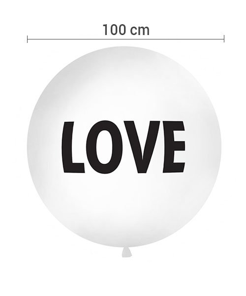 Ballon Blanc XXL Amour couleur Or pour Mariage - Olili