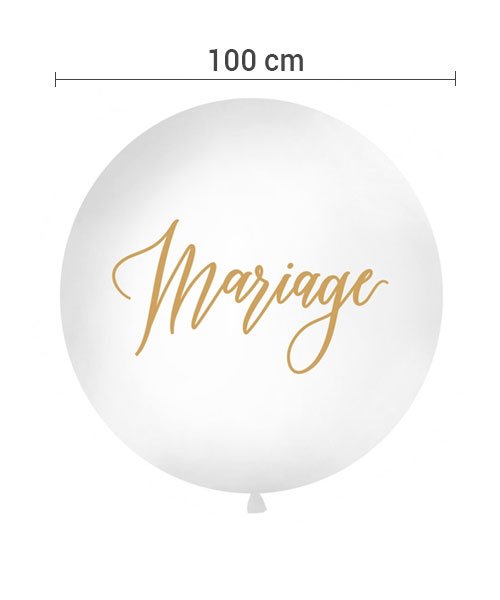 Ballon Blanc XXL Mariage couleur Or - Olili