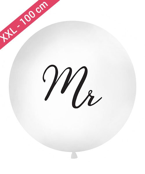 Ballon Blanc XXL Mr pour Mariage - Olili