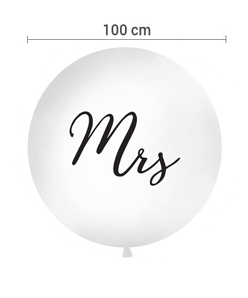 Ballon Blanc XXL Mrs pour Mariage - Olili