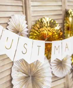 Guirlande JUST MARRIED Blanc et OR
