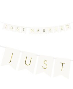 Guirlande JUST MARRIED Blanc et OR