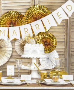 Guirlande JUST MARRIED Blanc et OR