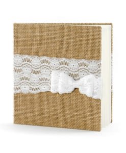 Livre d or jute et dentelle