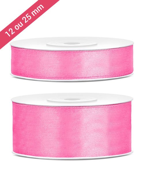 Ruban Rose (12mm ou 25 mm) Satiné au Meilleur Prix Rituel du Ruban