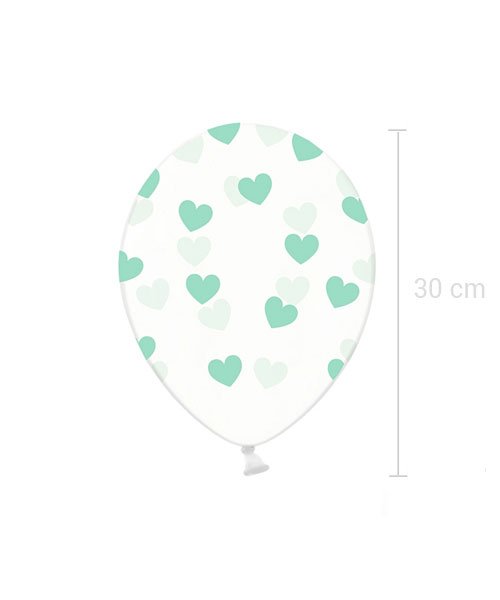 Ballons Coeurs Green Mint