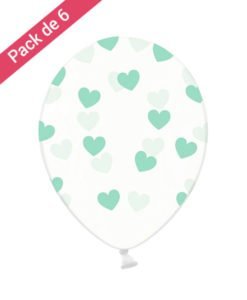 Ballons Coeurs Green Mint