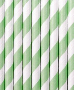 Pailles blanches et Green Mint
