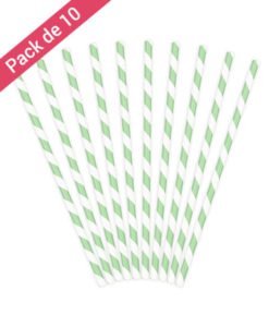 Pailles blanches et Green Mint