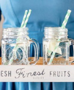 Pailles blanches et Green Mint
