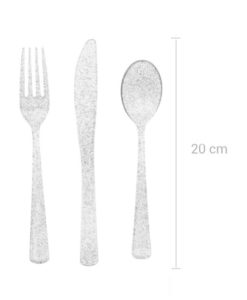 Couverts Translucide et Argent Scintillant