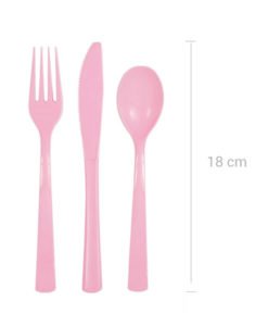 Couverts Roses en Plastique