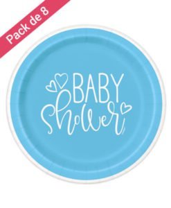 Assiettes Bleues et Blanches Baby Shower