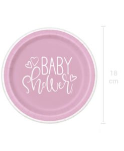 Assiettes Roses et Blanches Baby Shower