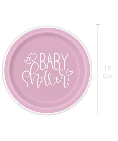 Assiettes Roses et Blanches Baby Shower