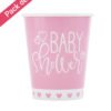 Gobelets Roses et Blancs Baby Shower